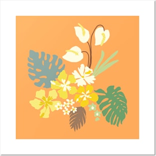 Southern Tropical Boho Flowers Posters and Art